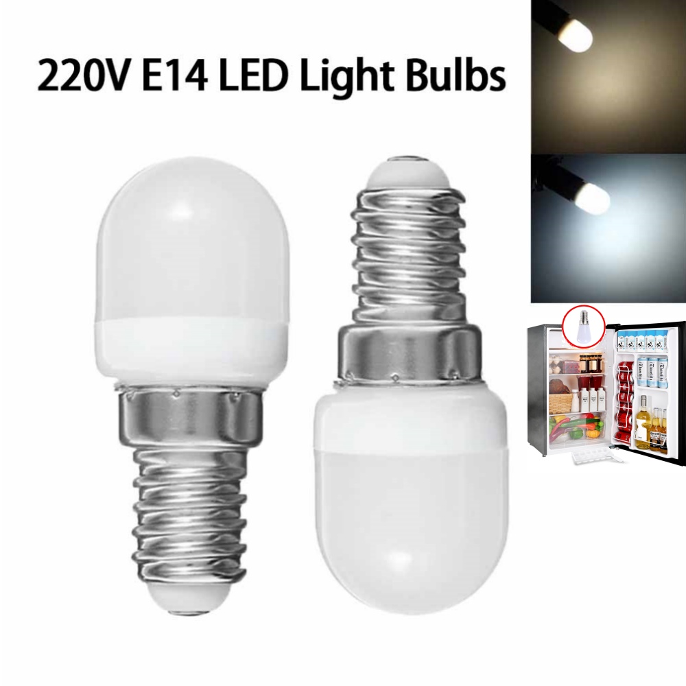 AC220V LED Refrigerator Light Bulb E14 2W SMD 2835 Fridge Mini Screw Bulb Lamp Kitchen Freezer Cold/ Warm Sewing Machine Lamps