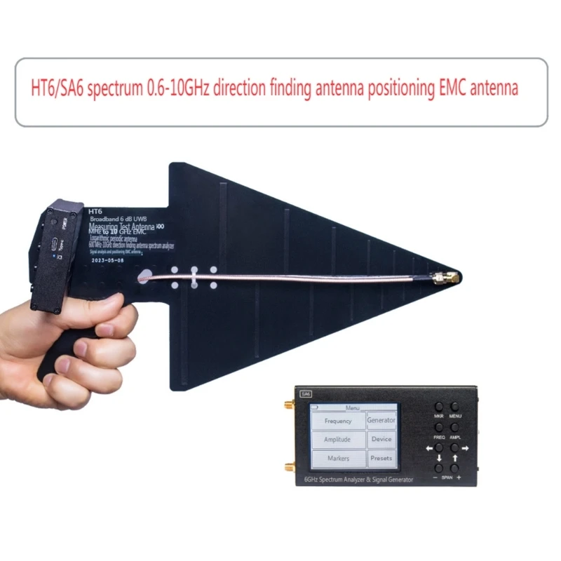 HT6 50Ohm 적합한 안테나 광대역 안테나주기 안테나 전자기장 N2UB 생성을위한 넓은 주파수 범위