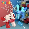 DokiToy Children's Bubble Machine Toy Outdoor Blowing Bubble 5-hole Angel Wings Bubble Gun with Light New Hot 2024 Dropshipping 1