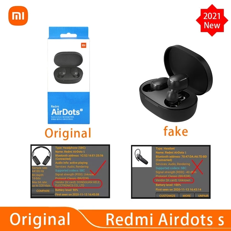 Original Redmi AirDots S TWS Headset Xiaomi Airdots 2 Wireless Bluetooth Earphone In-Ear Bass Earbuds Auto Link Stereo Earphones |