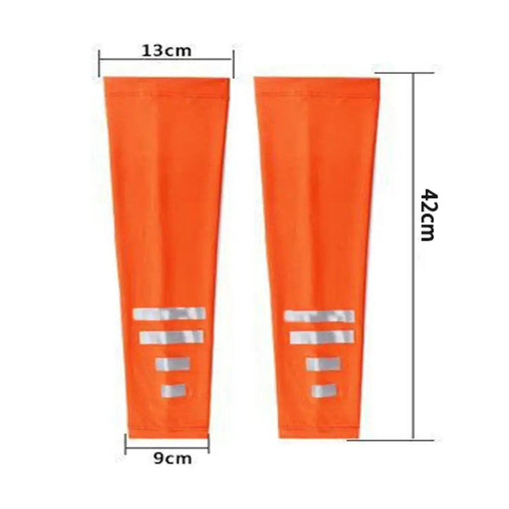 Ice Arm Sleeves Arm Sleeves Fluorescent Ice Silk Sleeves Cycling Arm Covers Anti-slip UV Protection Sunscreen Sleeves Durable Quick Drying Breathable