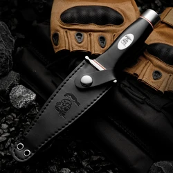 HUANGFU High Quality Outdoor Knife Wilderness Survival Hiking Hunting Knife Fixed Blade Battle Rescue Knife Gift for Men