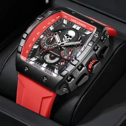 LIGE Men Luxury Wristwatch Sport Silicone Strap Quartz Watch Chronograph Waterproof Luminous Date Clock Relogio Masculino