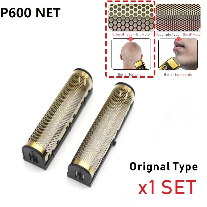 2Pcs Orignal 면도기 면도기 전문 헤어 클리퍼 블레이드 네트 세트 팝 이발사 P600 M7 교체 가능한 커터 헤드