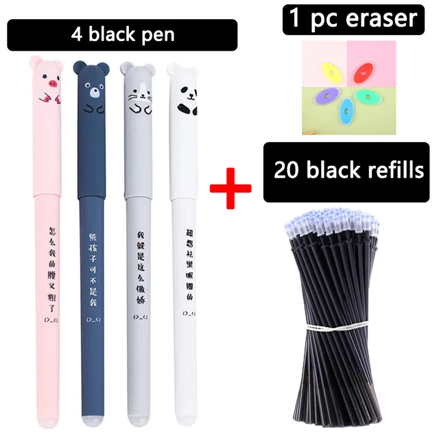 25 Pcs/set Kawaii Erasable pens Gel Pen cute gel pens school Writing Stationery for Notebook scholl supplies pen cute pens E