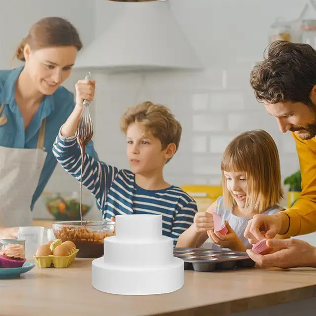 4 db Hab Torta Embriómodell Hamis Sütemények Többfunkciós Bábuk Újrahasznosítható Süteménymodellek Dekoráció Tartozék - Image 3