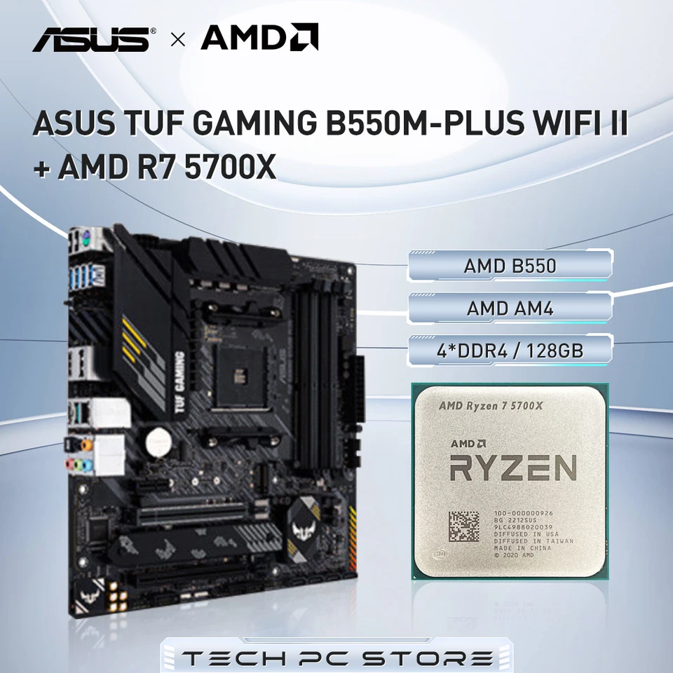 AMD Ryzen 7 5700X + ASUS TUF GAMING B550M-PLUS WIFI II New B550