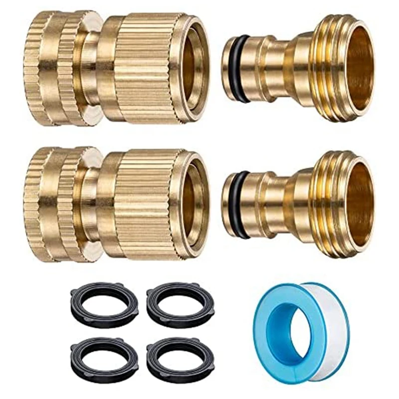 Garden Hose Quick Connect Kit,Hose Quick Connectors,3/4 Inch GHT Quick Connect Fittings,Leak