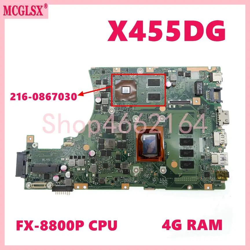 x455dg-fx-8800p-cpu-4gb-ram-216-0867030-gpu-notebook-mainboard-for-asus-x455yi-x455y-x455dg-x455d-x407uv-laptop-motherboard