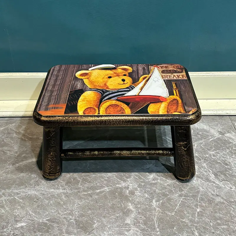 Four legged shoe changing stool, stylish and creative living room coffee table, rectangular and short cartoon children's chair