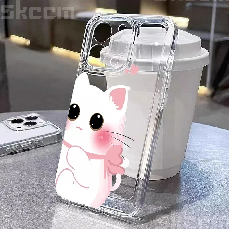 Cute Cartoon Animal Cat Soft Clear Phone Case Cover