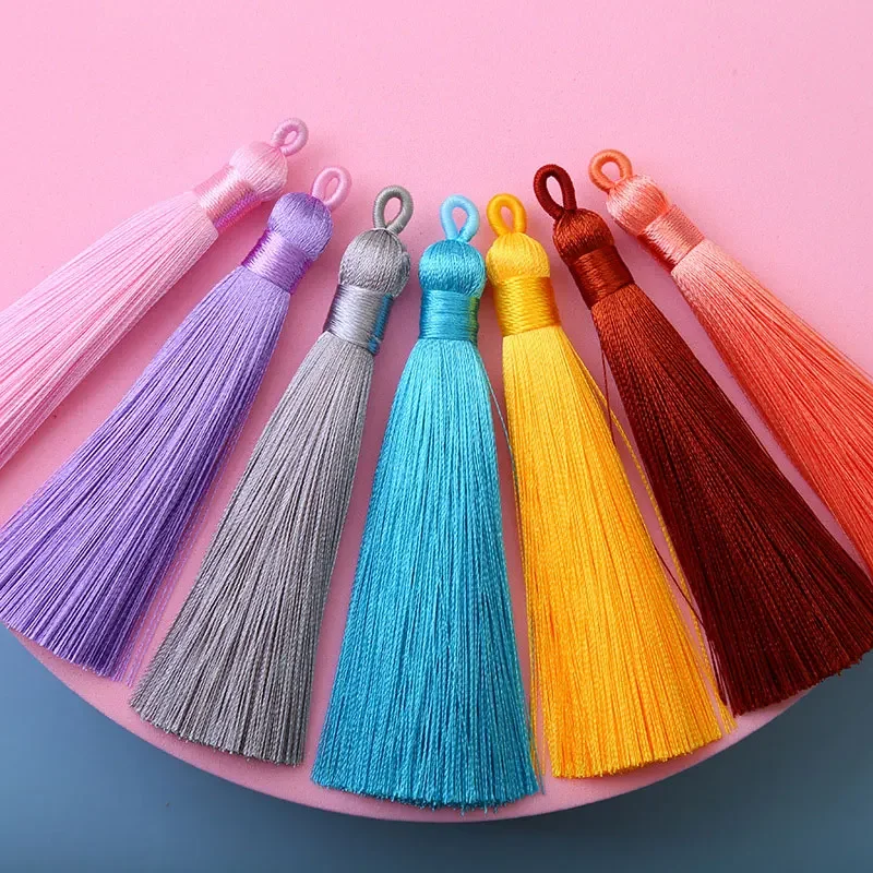 8CM Handmade Imitation Silk Tassels Bookmark Tassels with Hanging Loop for DIY Craft Jewelry Making Earrings 5/10pcs tassel fringe,tassel decoration,tassel accessories,tassel trim,mini tassels,bookmark tassels,silky floss tassels,leather tassels,fluorescent tassels