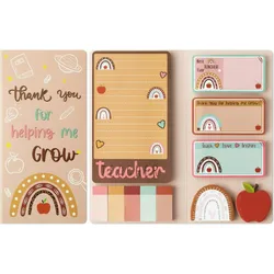 Adorable Cartoon Sticky Notes Set - Teacher's To - Do List Memo Pads (Brown)