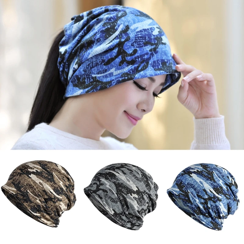 Multi-function Slouchy Camouflage Hood Baotou Hat Unisex Skull for Men Women