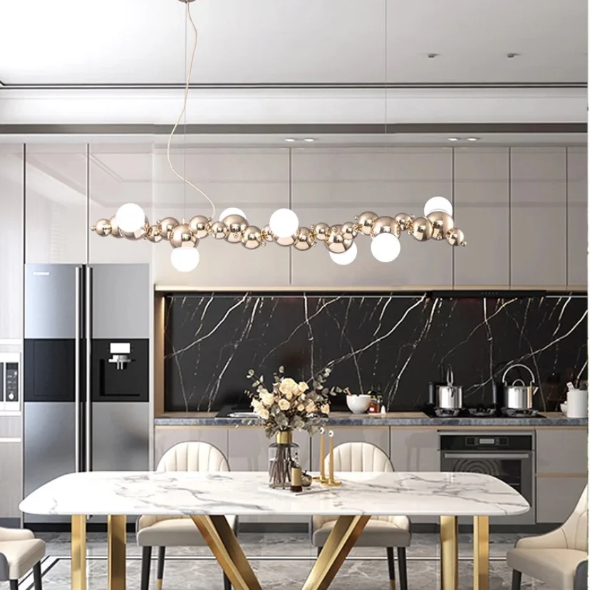 Modern LED chandelier gold / silver glass ball chandelier living room dining room chandelier bedroom chandelier