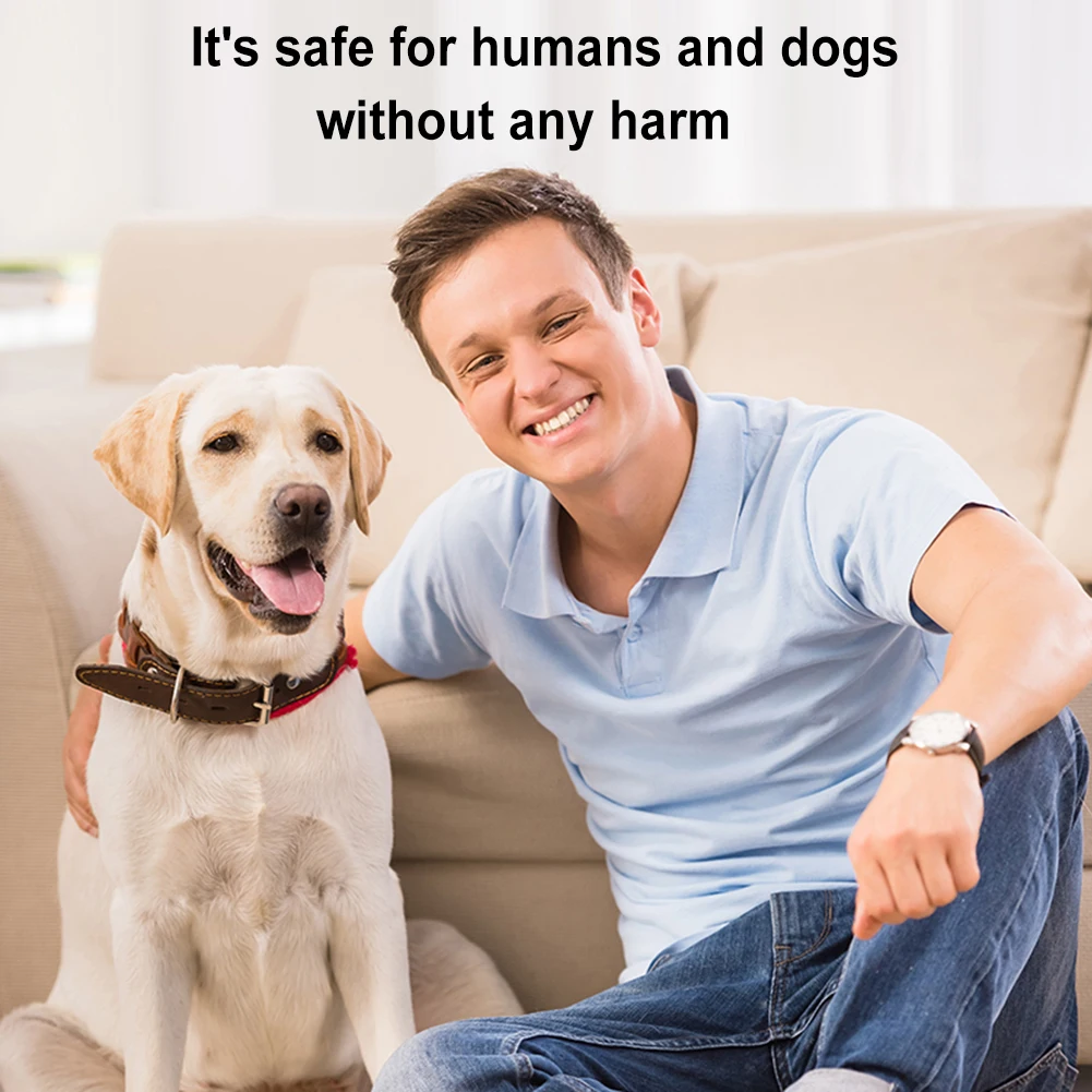 Ultrasonic Dog Bark Deterrent Device Long Range Rechargeable Pet Dog Repeller with LED Flashlight for Small/Medium/Large Dogs