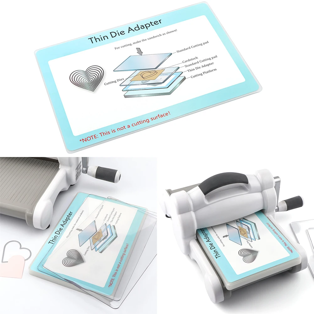 Plastic Cutting Pads Cutting Machine Adaptor 22.8*15.4cm PC Plastic Thin Die Adapter Standard Adapter Pad Replacement for Die Cutting Machine DIY Scrapbooking Craft Supplies