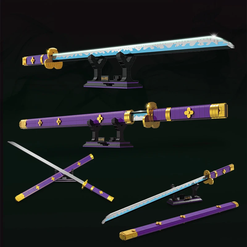 HI-Reeke Sword Building Block Set Anime 1 Piece Roronoa Zoro Enma Yamato  Katana Building Kit Purple