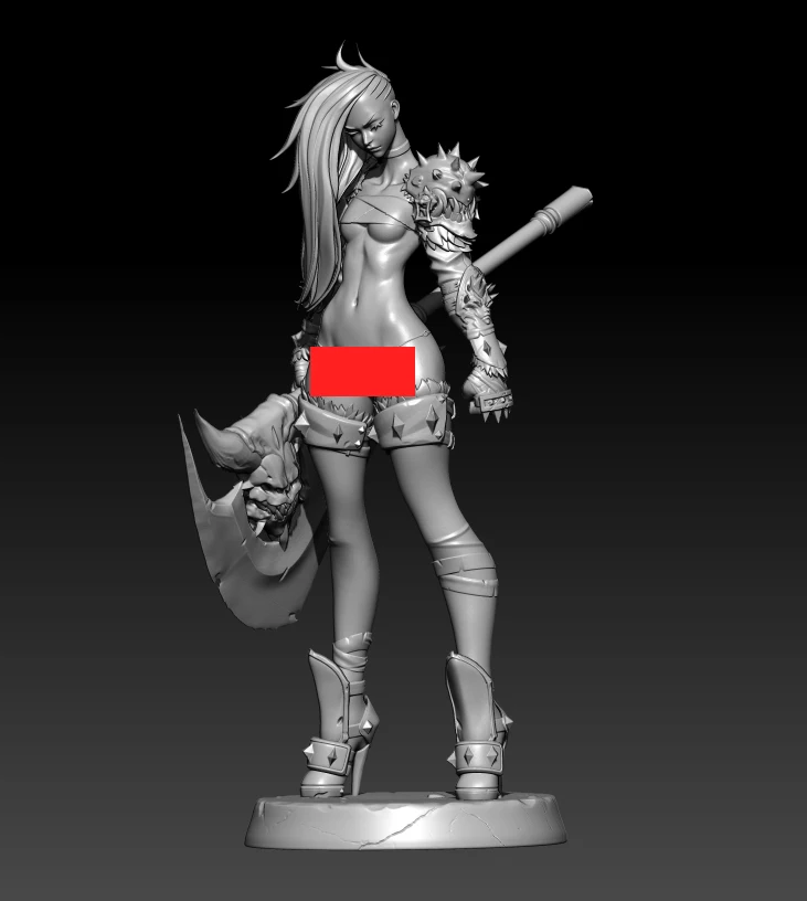 

1/24 75mm Unpainted Resin Model Kits 1/18 100mm Runaway Rage Girl Resin Model GK 3D Printing Garage Kit RW-853