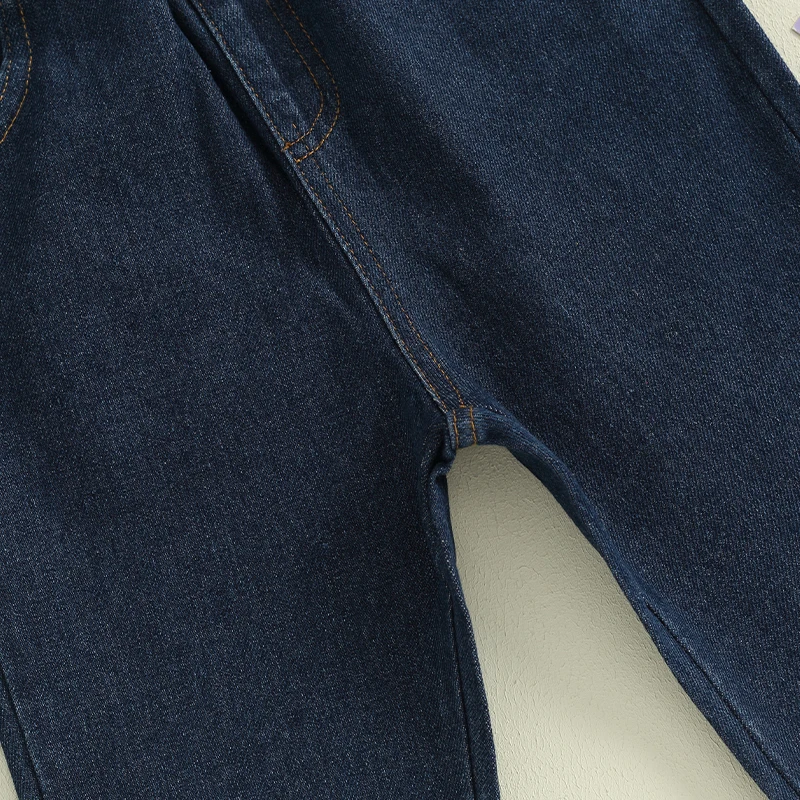 Description Picture 6 of itemKids Girl Jeans Flare Pants Solid Color Elastic Bell Bottoms Trousers Ruffle Pants for Toddler Baby