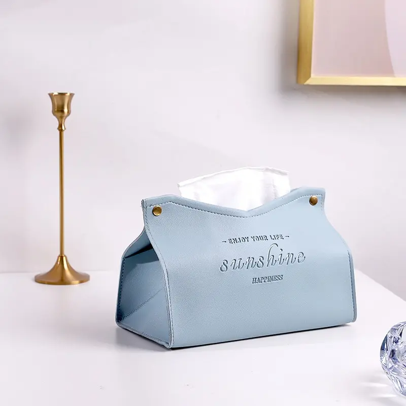 Living Room Dining Room Tissue Box Environmentally Friendly Leather Multi-purpose Solid Color Creative Napkin Storage Box Tissue Dispenser Tissue Box