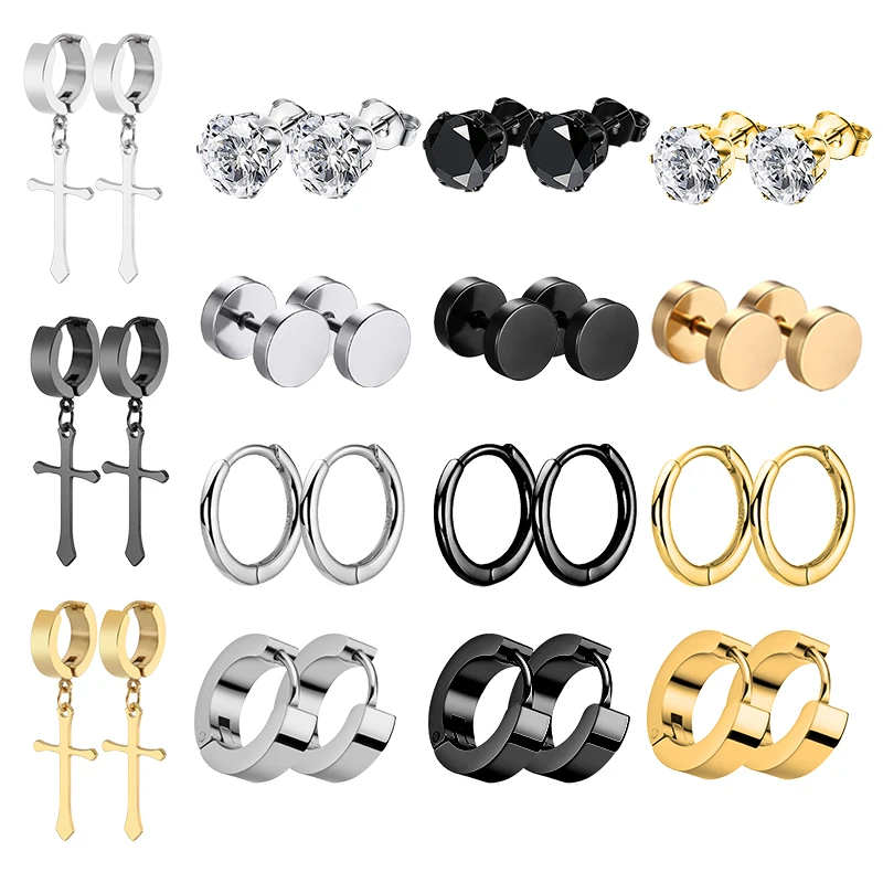 1 Paia Unisex Punk Retro Rock In Acciaio Inox Teschio Piercing