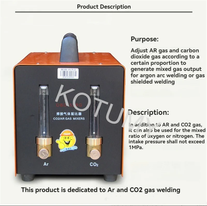 New Ar+CO2 Gas Mixer Gas Mixer Argon Arc Welding Machine Mixer Portable CO2 Argon Gas Mixer 3