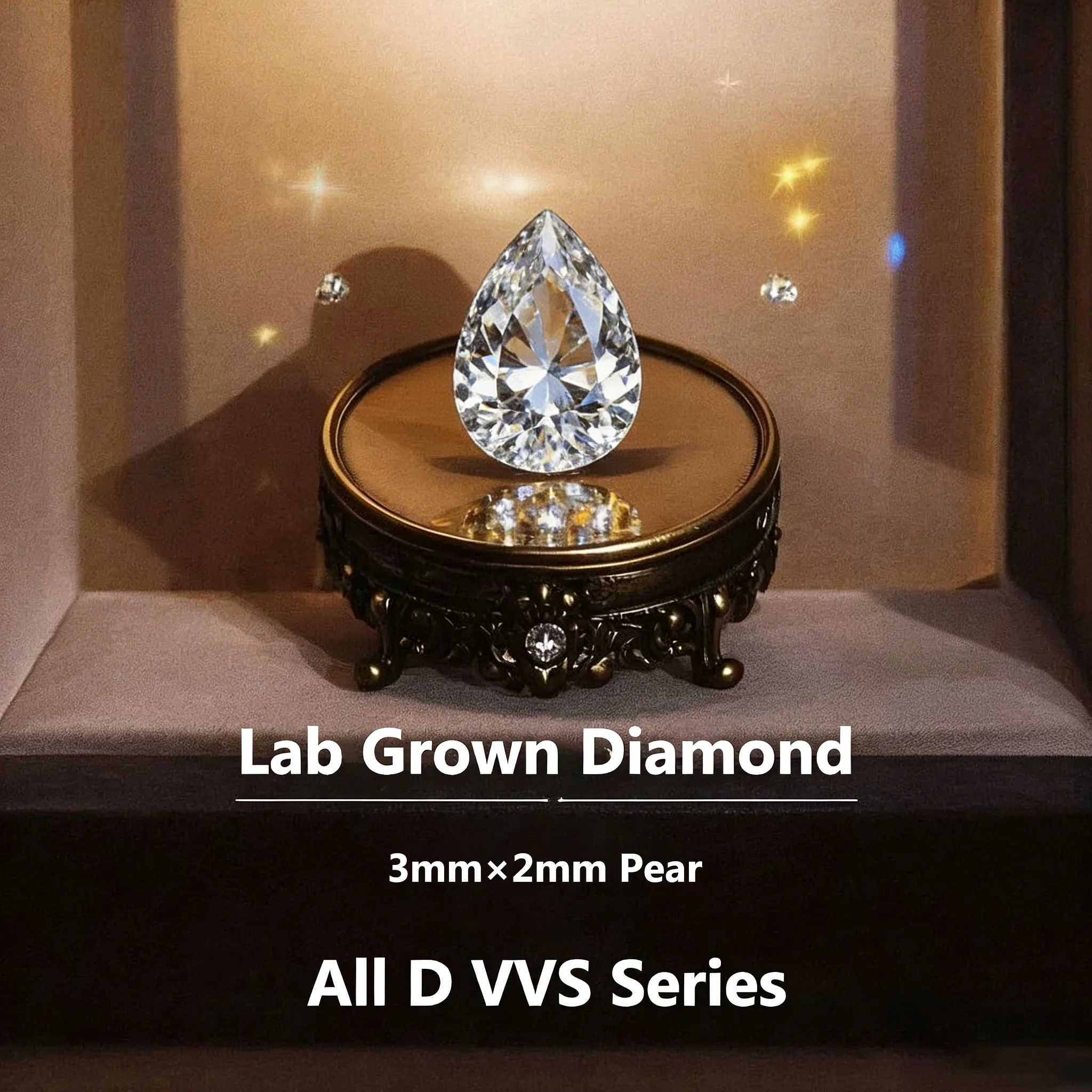 프린세스 오벌 페어 마르퀴즈 컷 루스 랩그로운 다이아몬드 VVS D 컬러 HPHT CVD IGI GIA 인증서 없음 DIY 랩다이아몬드용