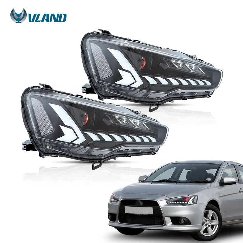 

LED Headlight Head Lamp sequentail demon eyes 2008-2017 For Galant/Lancer EVO X Head lights