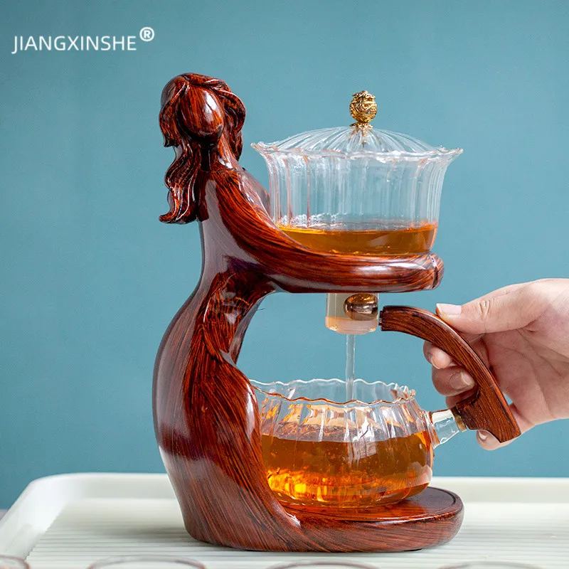 Hittebestendige Glazen Theepot Houder Base Thee Infusers Thee Ware Automatische Thee Set Thee Maken Kung Fu Theepot Theekopje