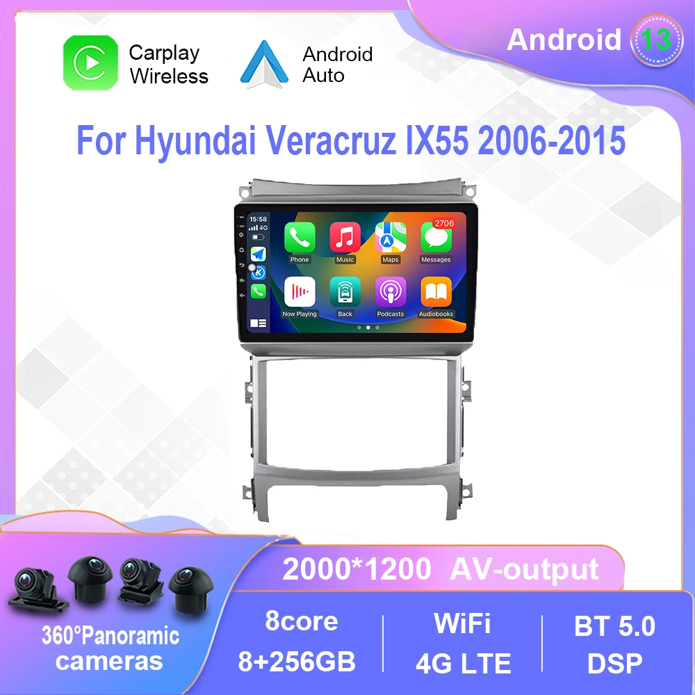 

Android 12.0 For Hyundai Veracruz IX55 2006-2015 Car Radio Multimedia Video Player Navigation stereo Carplay No 2din 2 din dvd