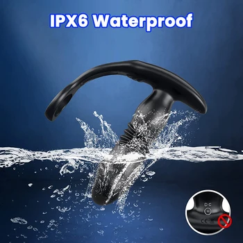 Telescopic Anal Vibrator Prostate Massage Butt Plug Prostate Stimulator Delay Ejaculation Penis Ring Vibrator Sex Toys For Gay M 5