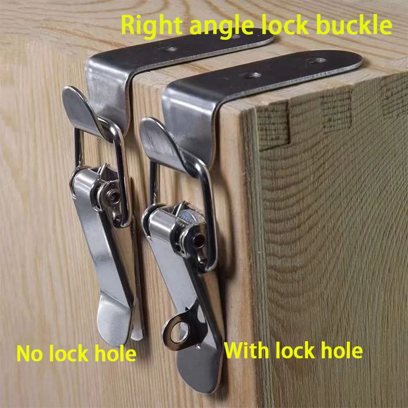 Eisen/201/304 Edelstahl rechtwinklig gebogener Haken Box Schnalle Schnalle Schnalle 90 ° Boxschnalle aus Holz mit gebogenem Haken – Detail 1