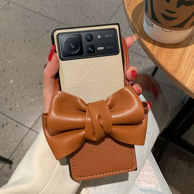 

High Grade Diagonal Strap Wiht Card Slot Case for Mi Mix Fold 2 Case for Xiao-Mi Mix Fold2 5G Case