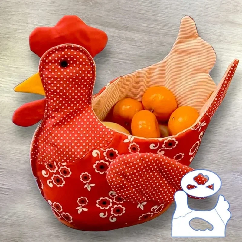 Chicken Basket Template Set, Chick Storage Basket Template Cutting Ruler With Instructions, DIY Quilting Sewing Crafts