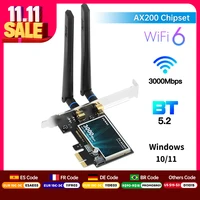 Adaptador WiFi 6 PCIe AX200 2974Mbps Bluetooth 5.2 Doble Banda (2.4G/5Ghz) para PC de Escritorio | Windows 10