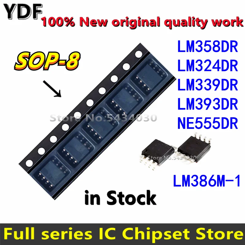 Amplifier Circuit 10pcs LM358 LM393 LM339 LM324 NE555 SOP SMD LM358DR LM324DR LM339DR LM393DR NE555DR LM386 LM386M-1 SOP-8