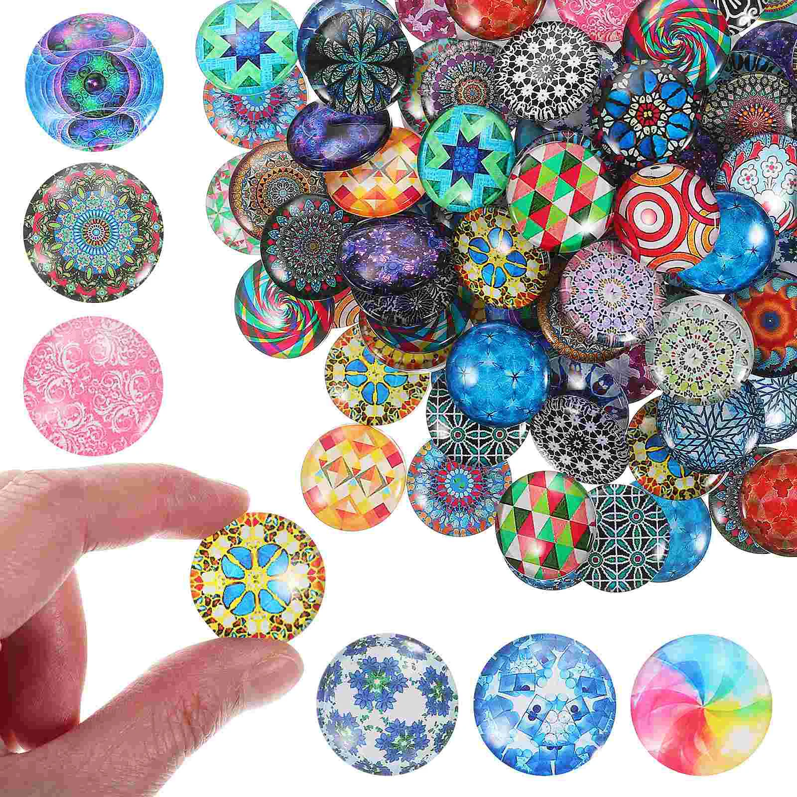 

120Pcs/Pack Mixed Color Glass Stones Round Glass Cabochons DIY Jewelry Accessories for Necklace Earrings Keychain