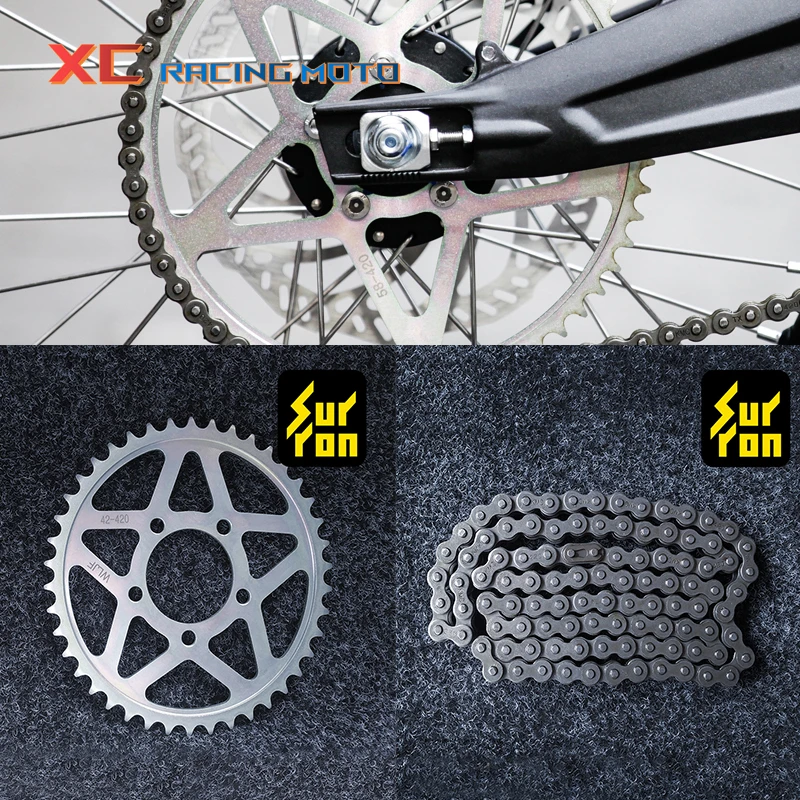 

For SUR-RON 42T Chainring Sprockets 102 Section Ordinary Chain Surron Light Bee & Light Bee X Electric Motocross Dirt Pit Bike