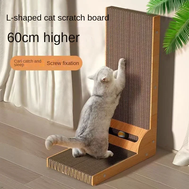 Furniture Cat Post L-shaped Scratching Cat scratch Board Wear-resistant Cat Scrapers Training Grinding Claw ToysCat Scratcher cat toys cat scratching board claw grinder corrugated paper cat supplies wear resistant scratcher pet accessories tools