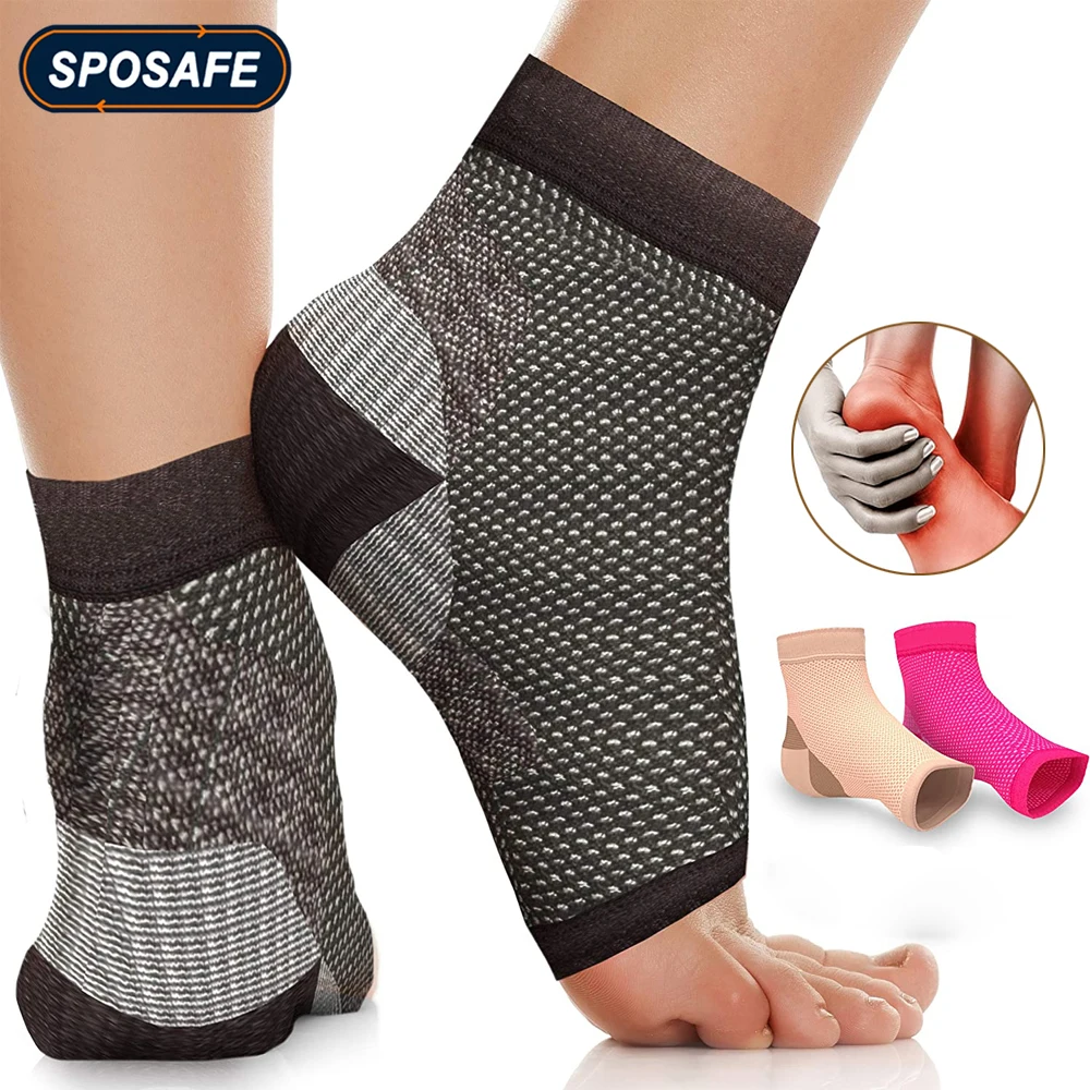 2pcs/pair Sport Plantar Fasciitis Socks With Arch Support For Men