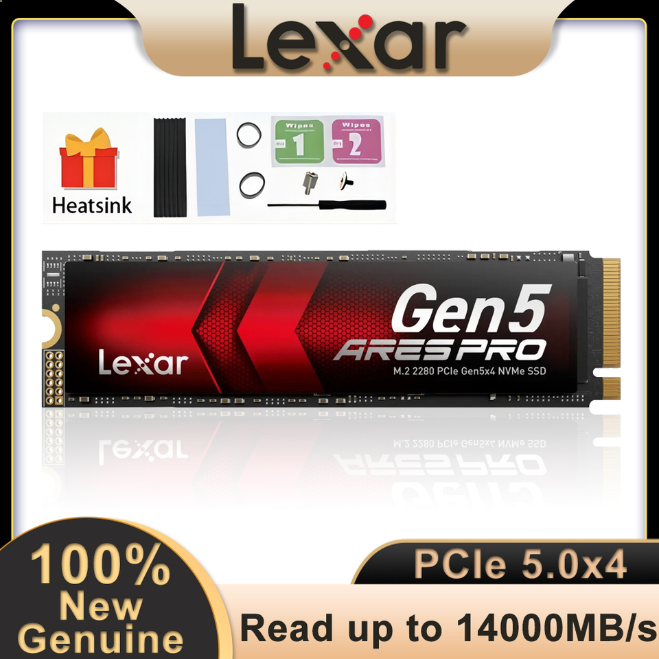 Lexar ARES PRO PCIe Gen5x4 NVMe SSD M.2 2280 Read up to 14000MB/s 1TB 2TB 4TB Internal Solid State Drives Hard Disk for Laptop