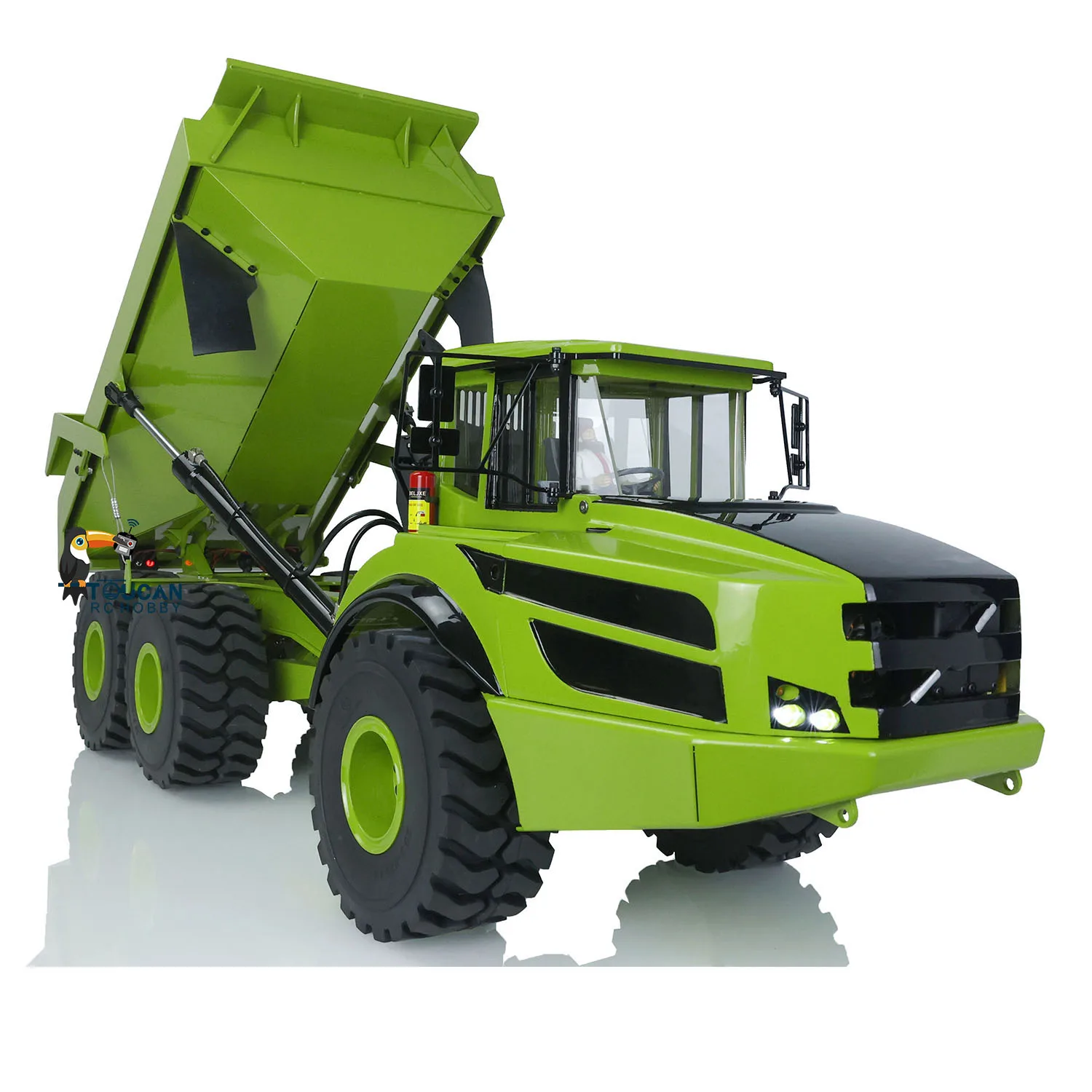 XDRC 6X6 1/14 RC Hydraulic Articulated Truck Radio Control Dumper Model Servo Motor ESC Assembled and Painted Toys Gift TH21416 4