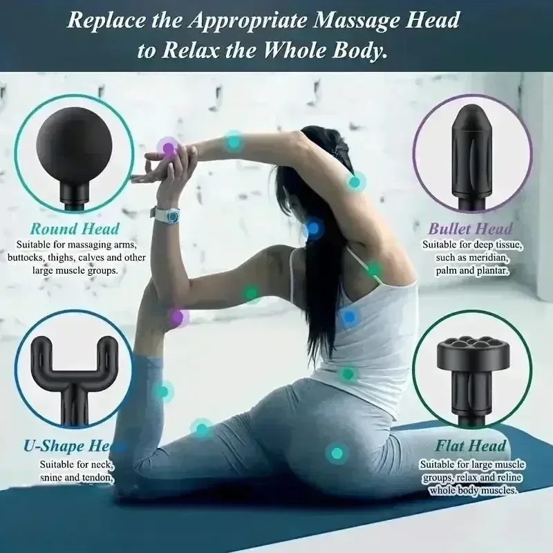 USB Mini Massage Gun Fascia Machine Muscle Relaxation Vibrating Gun Rod Massage Fitness Equipment Neck Grab Fascia Gun_voghion.com