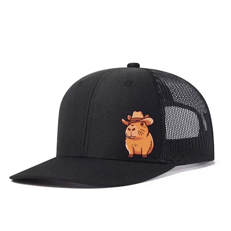 Capybara Printed Adjustable Snapback Hat – Breathable Trucker Mesh Outdoor Cap