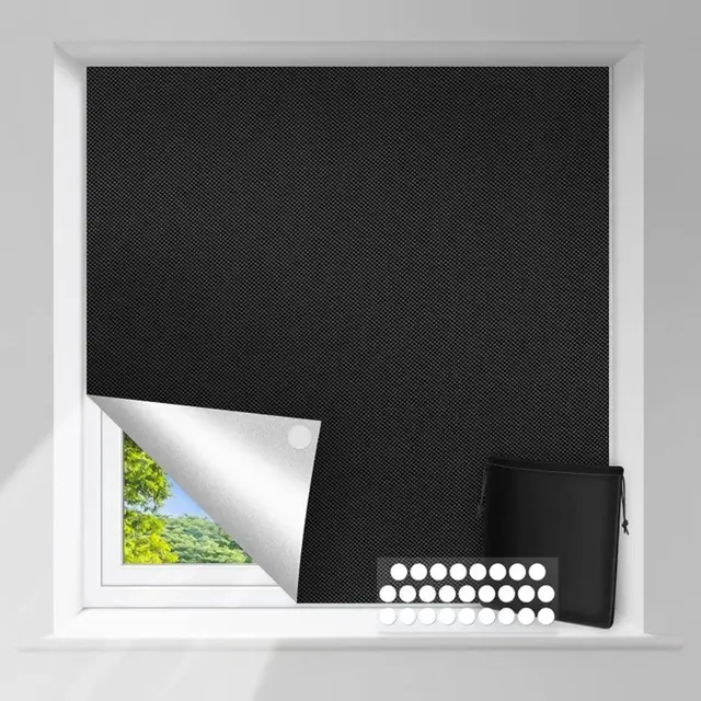 เมตรผ้าม่านแบบพกพาNon-Perforatedเนอสเซอรี่ฉนวนความร้อนห้องนอนBlackout Blind Window Shadeผ้าม่านTravel Window Cover 1