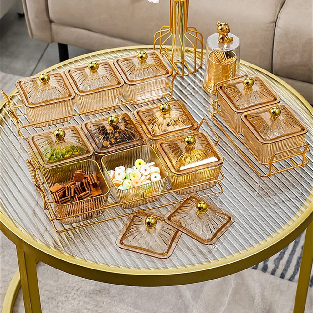 

Snack Serving Bowls Dried Fruit Tray With Lid Serving Dishes Compote Container For Nut Candy Dry Fruits Thick Bracket Design