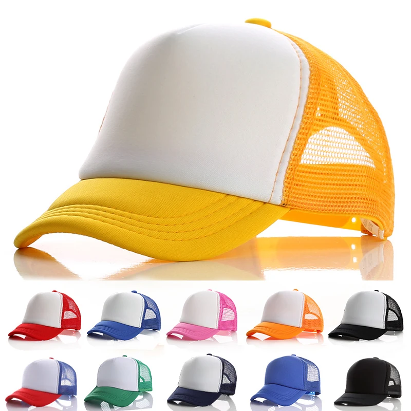 

Students Peaked Cap Fashion Travel Cap Classic Baseball Cap Parent-child Sunscreen Hats Children Solid Color Breathable Mesh Hat