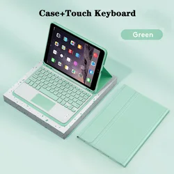 Premium Tablet Case with Detachable Keyboard and Pencil Holder, 9.7 Inch - Spanish (Light Green 3)