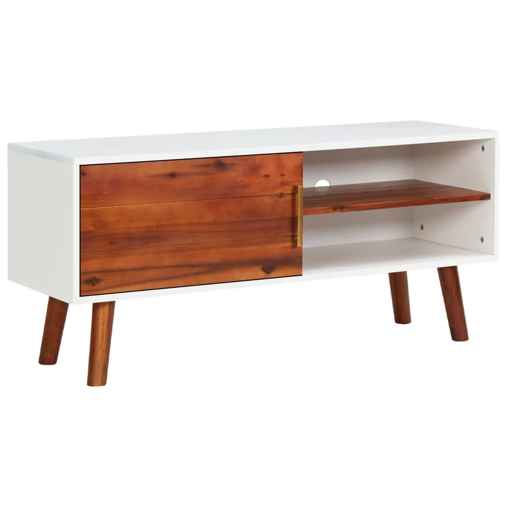 Mobile Tv 110X35X50 Cm Legno Massello Di Acacia E Mdf